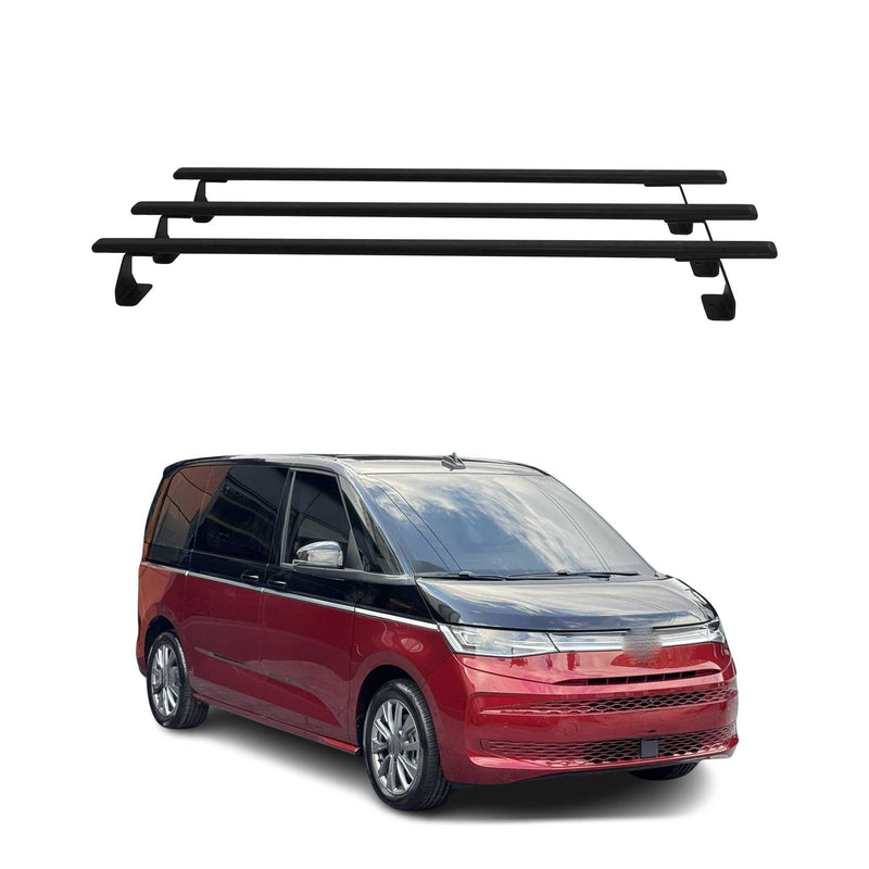 Dachträger Gepäckträger für VW T7 Multivan 2021-2025 Schwarz Stahl 3tlg