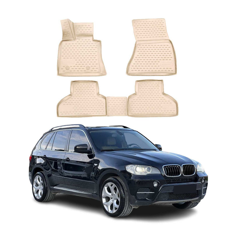 2006-2013 BMW X5 E70 Fußmatten TPE Beige 4 tlg