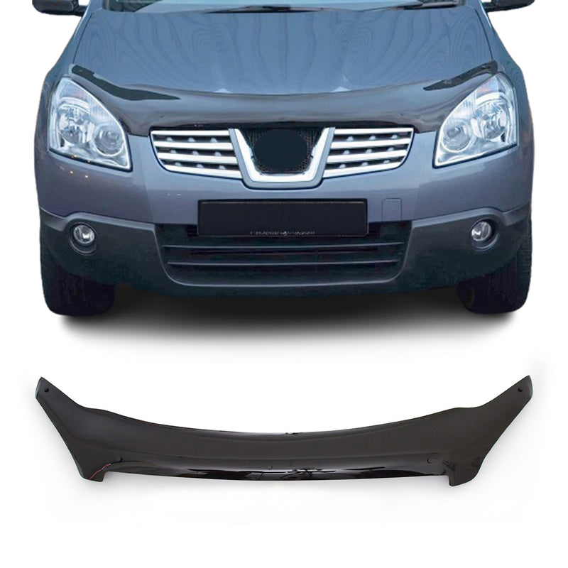 Deflettore cofano anti-insetti per Nissan Qashqai J10 2006-2010 Pre FL Nero