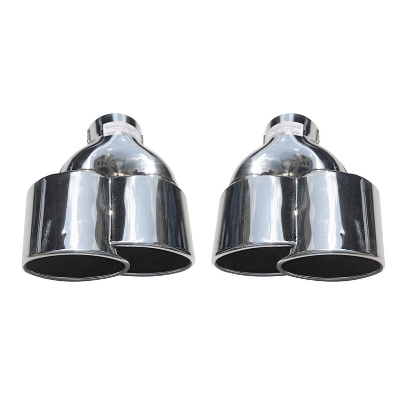 Auspuffblende Chrom 190*80 Edelstahl Silber Rechts und Links 2 tlg