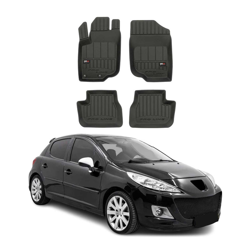 Tappetini Peugeot 207 2006-2012 TPE Nero 4 pezzi
