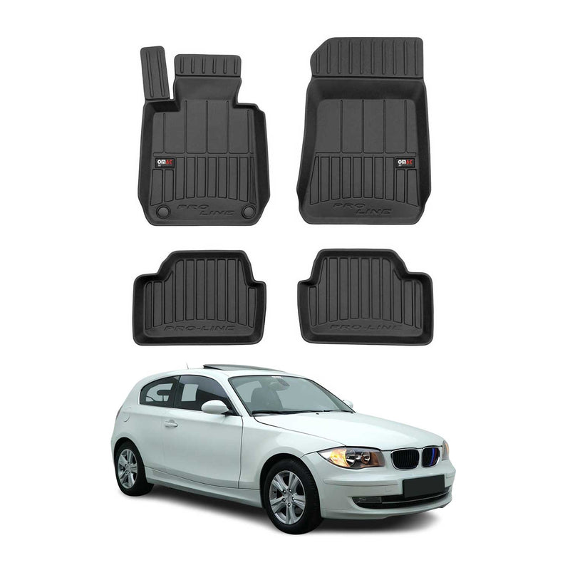 Tappetini in TPE neri per BMW Serie 1 E81 3 porte 2006-2012, 4 pezzi