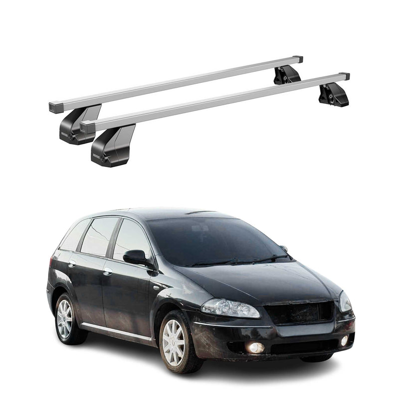 Portapacchi Menabo in acciaio per Fiat Croma 2005-2011, in acciaio argento, 2 pezzi