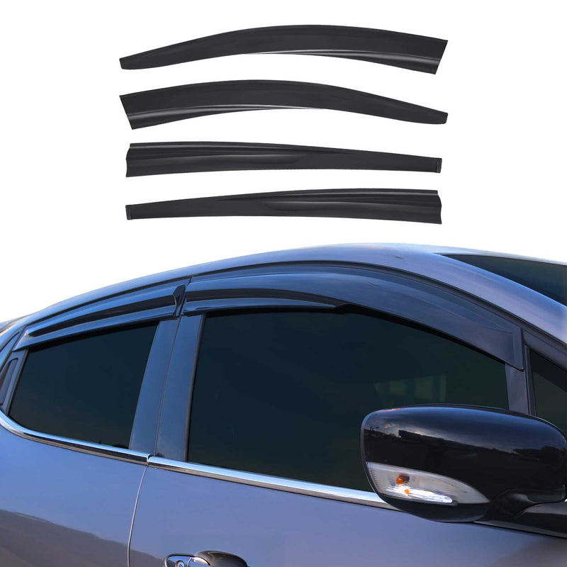 4 deflettori d'aria e deflettori antipioggia per Dacia Sandero 2008-2012 in acrilico scuro