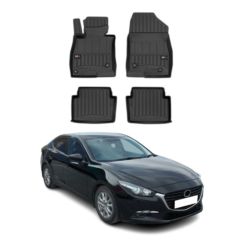 Tappetini Mazda 3 2013-2019 in TPE nero, 4 pezzi