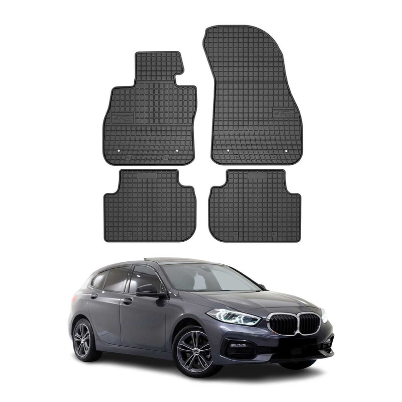 Tappetini in gomma neri per BMW Serie 1 F40 2019-2024, 4 pezzi