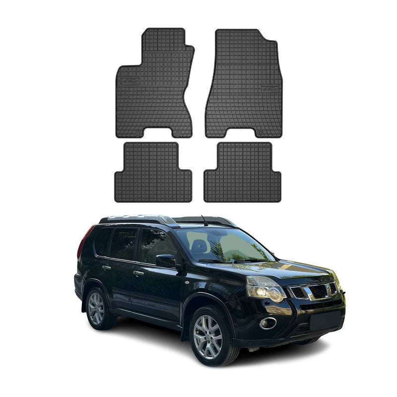 Tappetini in gomma neri per Nissan X-Trail 2008-2013, 4 pezzi