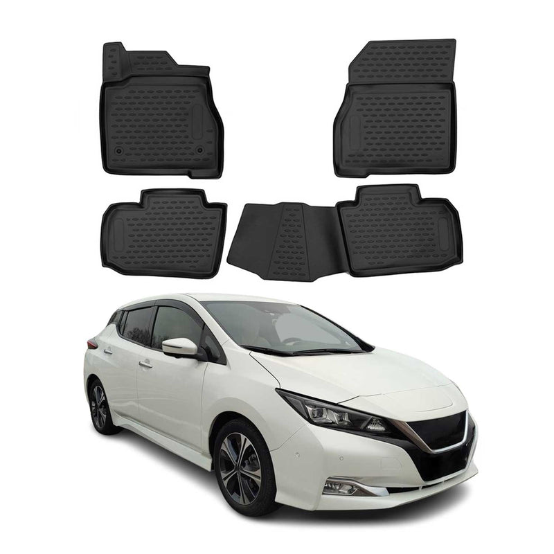 Tappetini Nissan Leaf 2017-2025 in TPE nero, 4 pezzi