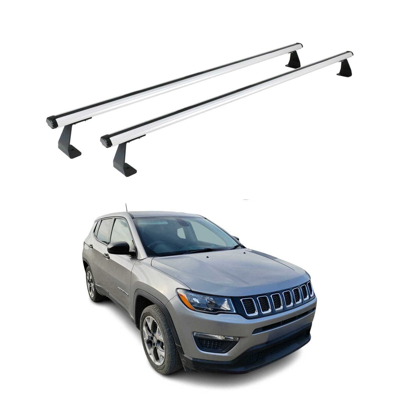 Dachträger Gepäckträger Relingträger für Jeep Compass 2018-2025 Alu Grau 2x
