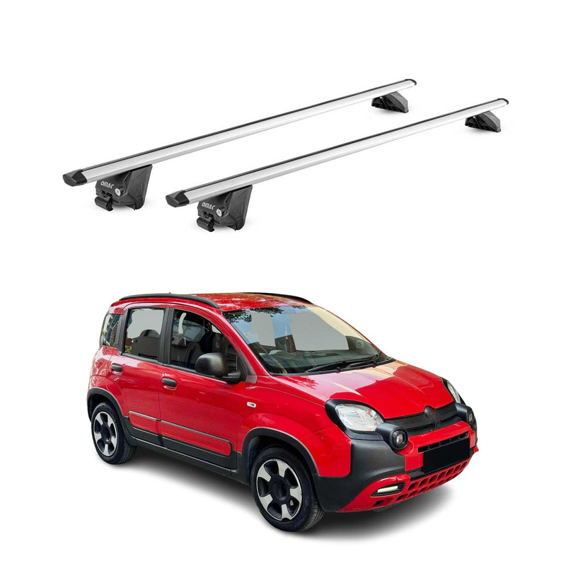 Portapacchi da tetto per Fiat Panda III Cross 2014-2025 grigio alluminio 2x ABE
