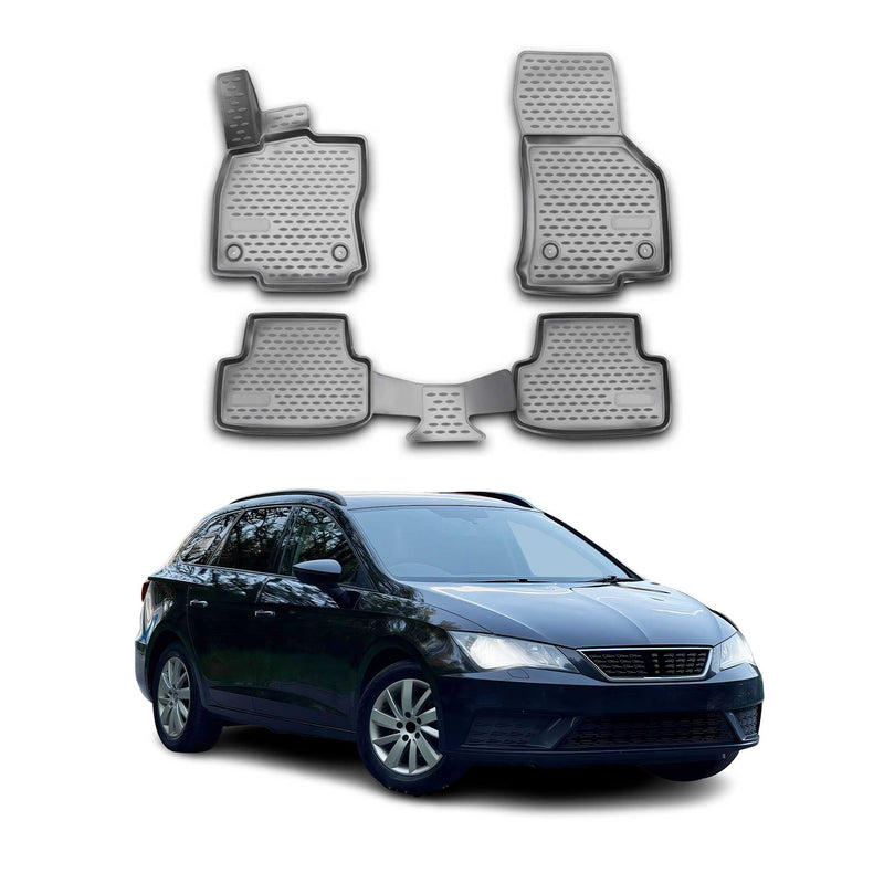 2012-2020 Seat Leon Fußmatten TPE Grau 4 tlg