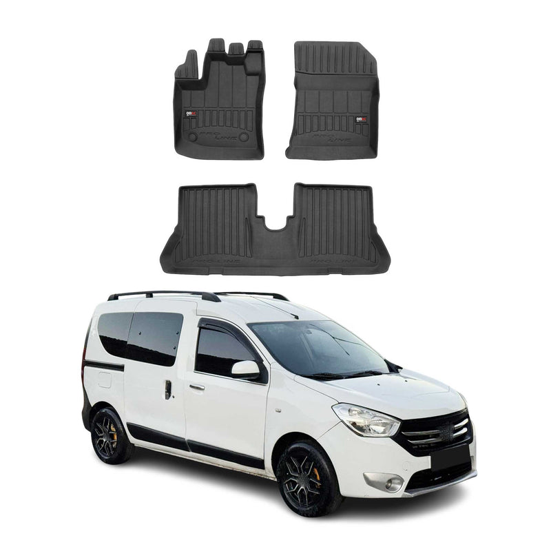 Tappetini Dacia Dokker 2012-2021 in TPE Nero, 3 pezzi
