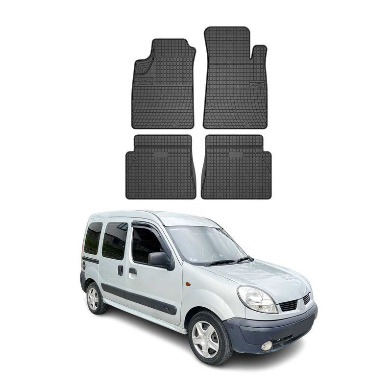 Tappetini in gomma neri per Renault Kangoo 1998-2008, 4 pezzi