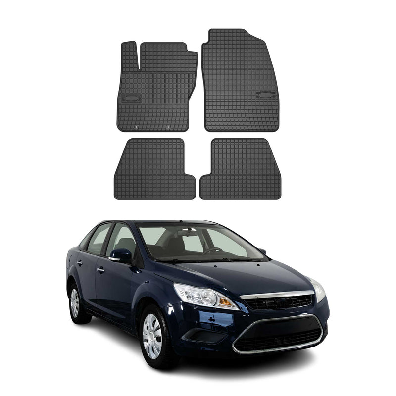 Tappetini in gomma neri per Ford Focus MK2 2004-2011, 4 pezzi