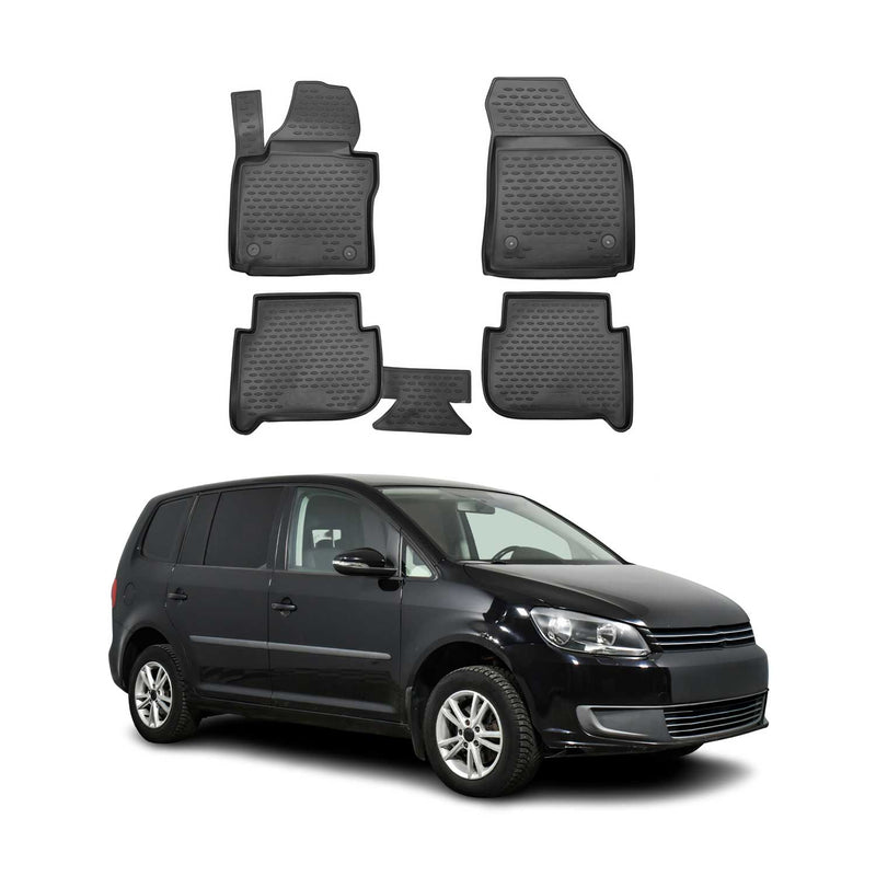 Tappetini VW Touran 2003-2015 TPE Nero 4 pezzi