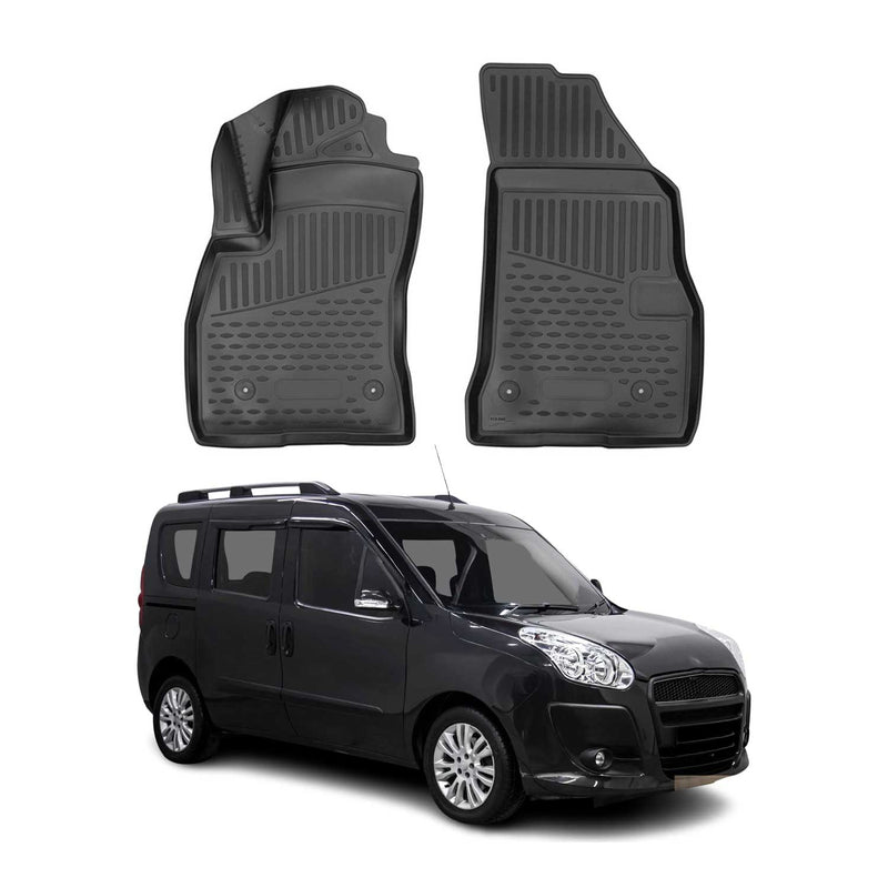 Tappetini Fiat Doblo Maxi 2015-2021 in TPE Nero 2 pezzi