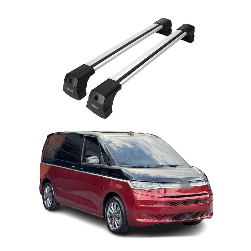 Portapacchi da tetto per VW T7 Multivan 2022-2025 Alluminio Argento 2 pezzi