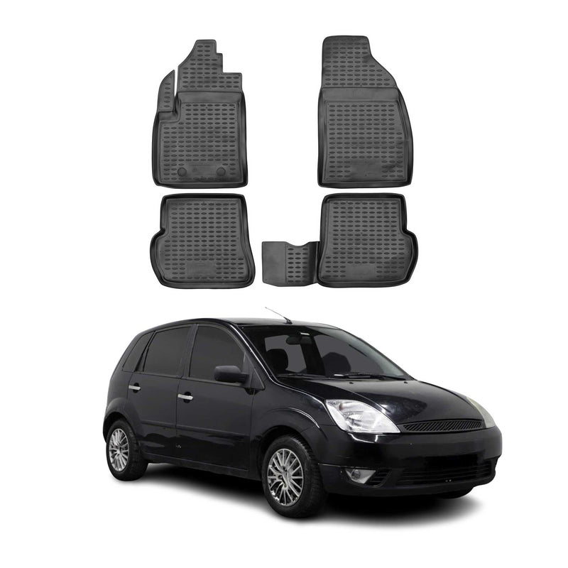 Tappetini Ford Fiesta 2002-2008 TPE Nero 4 pezzi