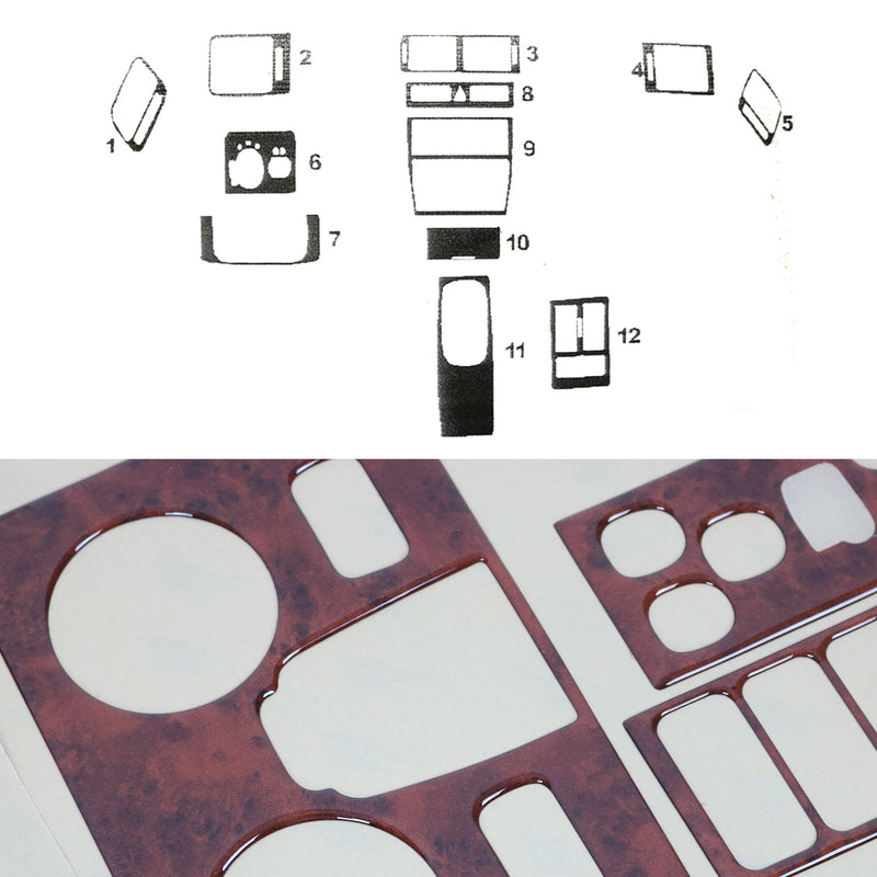 Decorazione interna abitacolo per Audi A6 C5 4B 2001-2004 effetto radica 14 pezzi
