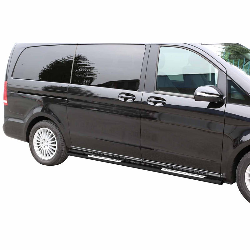 Barre laterali in acciaio per Mercedes Vito W447 2014-2025 L1 Nero 2x