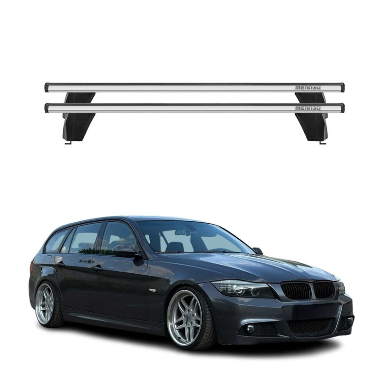 Barre portatutto trasversali Menabo per BMW Serie 3 E90 E91 E92 2004-2013 ABE grigio alluminio