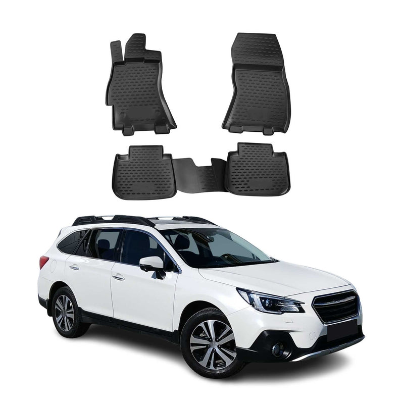 Tappetini Subaru Outback 2015-2024 in TPE nero, 4 pezzi