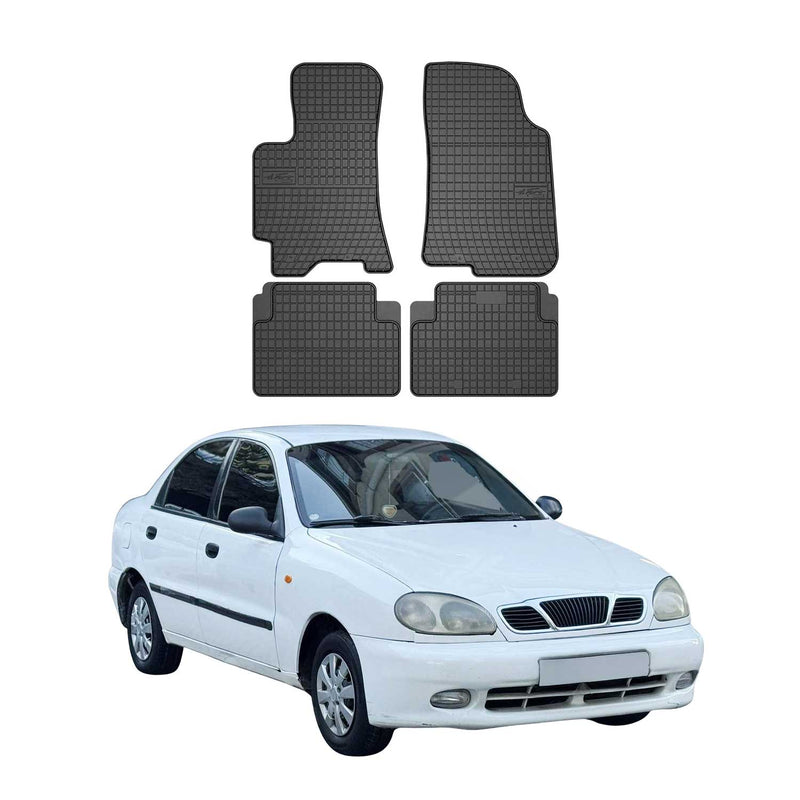 Tappetini in gomma neri per Daewoo Lanos 1997-2002, 4 pezzi.