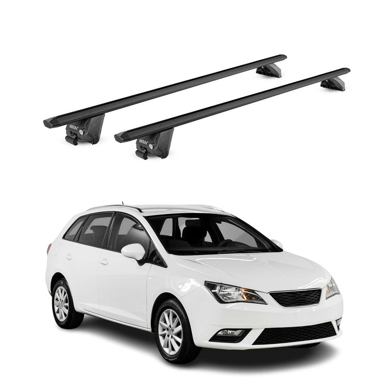 Portapacchi da tetto per Seat Ibiza SW 6J-6P 2010-2017 Alu Nero 2x ABE