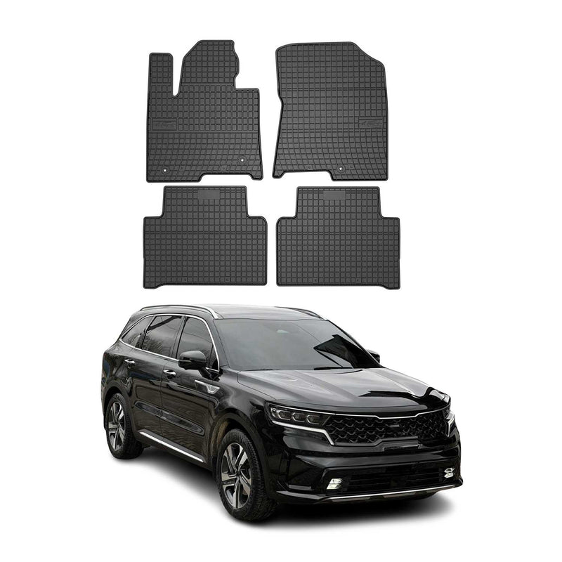 Tappetini in gomma neri per Kia Sorento Hybrid PHEV 2020-2024, 4 pezzi