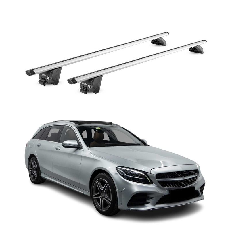Portapacchi da tetto per Mercedes Classe C S205 S206 2015-2025 Alu Grey ABE