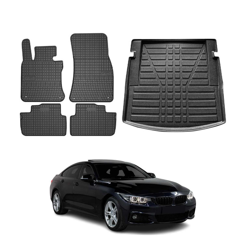 Fußmatten & Kofferraumwanne Set für BMW 4er Coupe F32 2013-2020 Gummi 5x