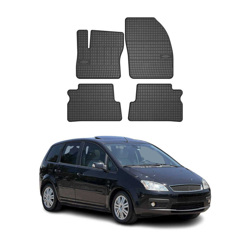Tappetini in gomma neri per Ford C-Max 2003-2010, 4 pezzi