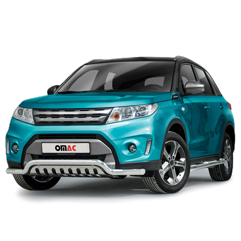 Protezione anteriore per Suzuki Vitara 2015-2018 in acciaio inox con ABE argento