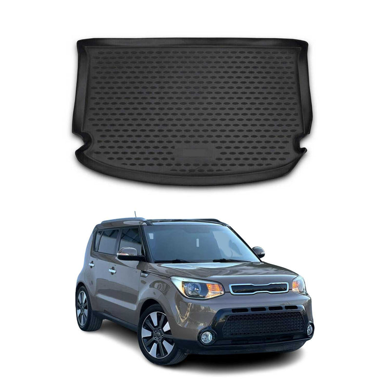 Kofferraummatte Kofferraumwanne für Kia Soul 2014-2020 Gummi TPE Schwarz