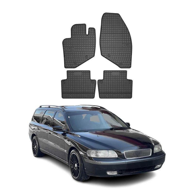 Tappetini per Volvo V70 2000-2007 in TPE nero, 4 pezzi