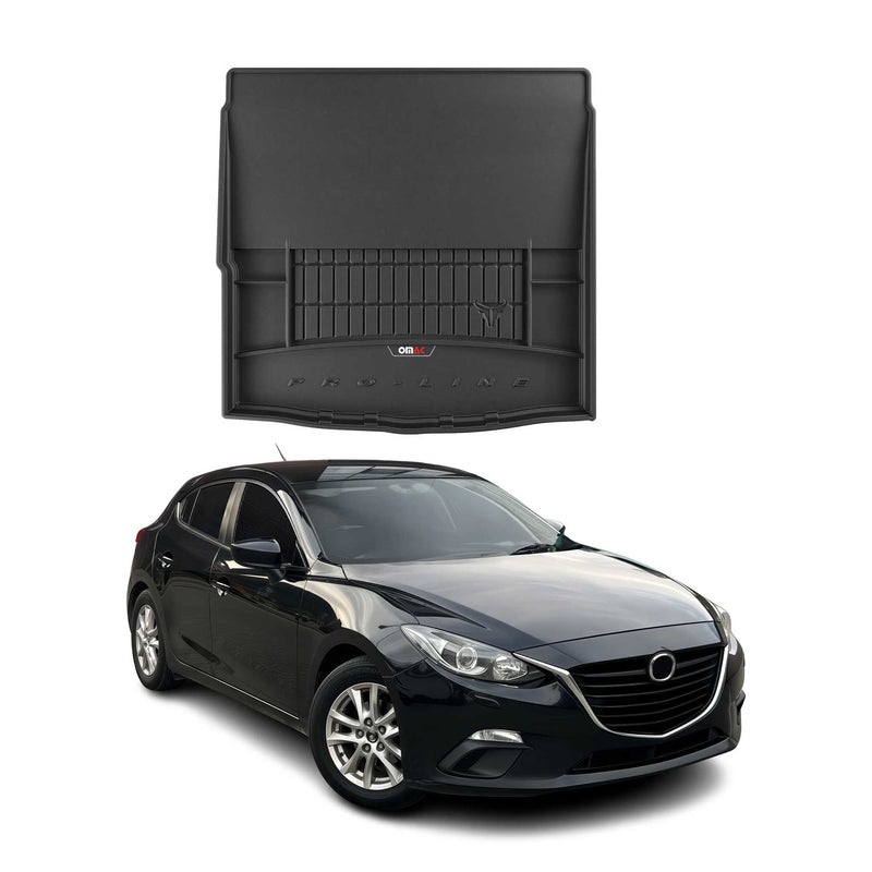 Vasca portabagagli in gomma OMAC per Mazda 3 HB 2013-2019, vasca portabagagli in TPE, nera