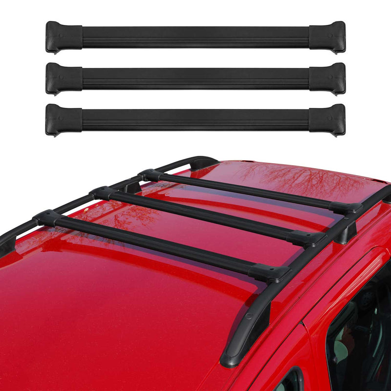 Dachträger Grundtäger für VW Caddy 2004-2020 75kg Aluminium Schwarz 3 tlg