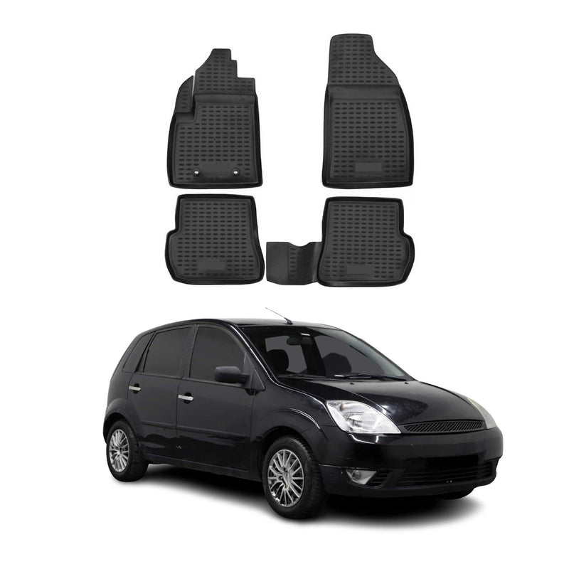 Tappetini Ford Fiesta 2001-2008 TPE Nero 4 pezzi