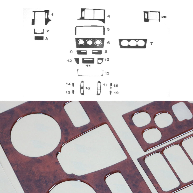 Decorazione interna abitacolo per Opel Vectra B 1998-2002 effetto radica, 20 pezzi.