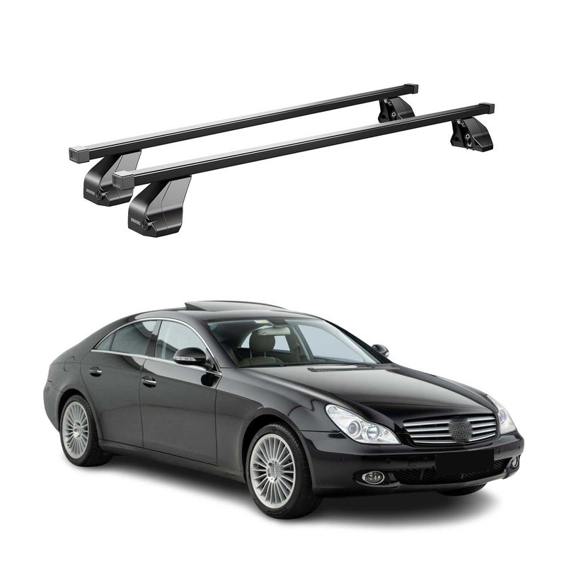 Portapacchi in acciaio Menabo per Mercedes CLS C219 2004-11 Nero