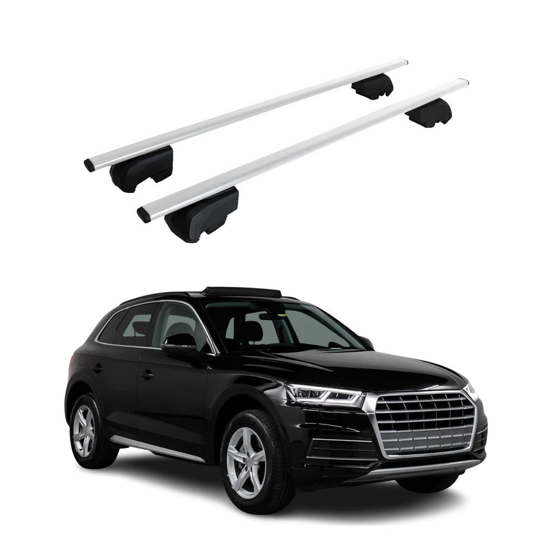 Portapacchi da tetto per Audi Q5 2017-2024 barre trasversali ABE alluminio argento 2x