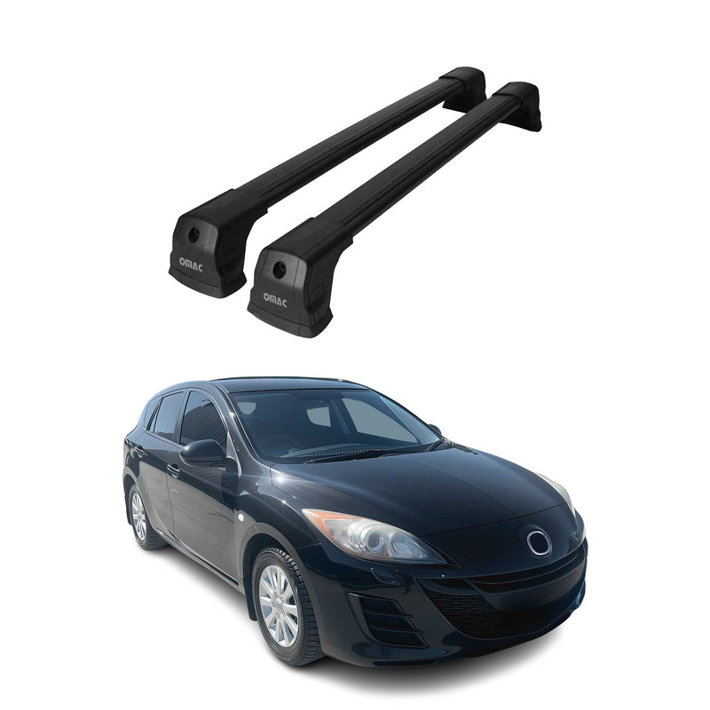 Dachträger Gepäckträger für Mazda 3 BL Schrägheck 2009-2013 Aluminium Schwarz