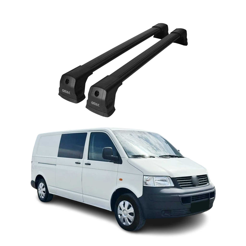 Portapacchi da tetto per VW T5 T6 2003-2024 portapacchi base in alluminio nero 2x