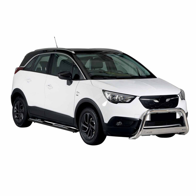 Minigonne laterali in acciaio inox per Opel Crossland X 2017-2025 Nero