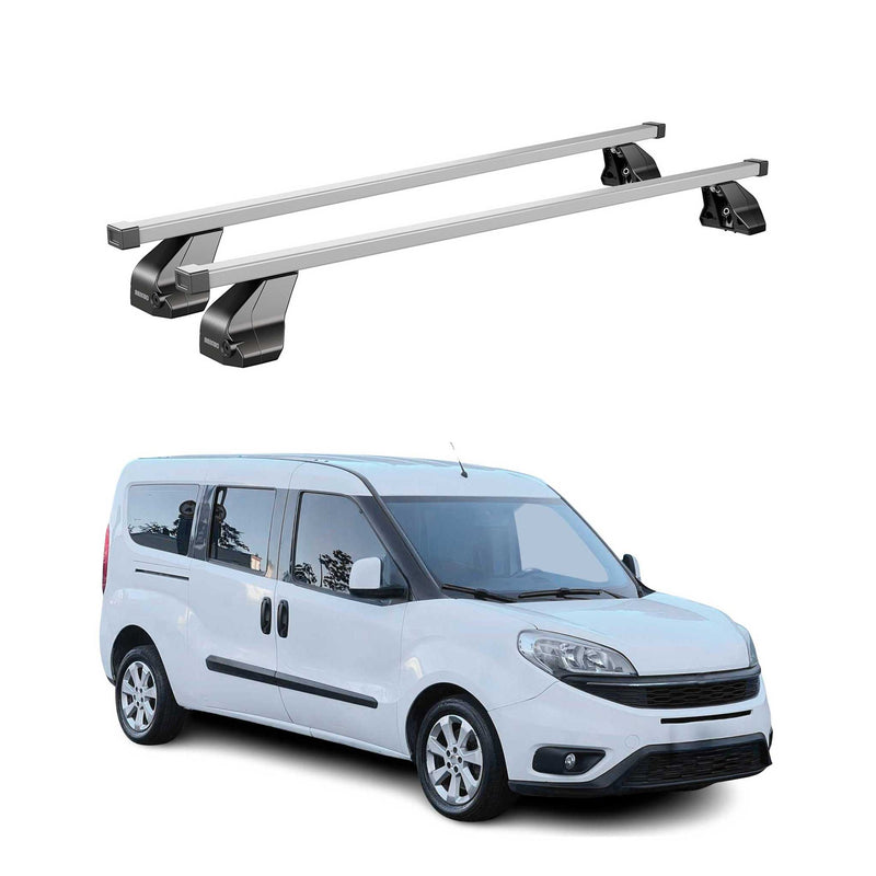 Menabo Dachträger Grundtäger für Fiat Doblo 2010-2022 75kg Stahl Silber 2 tlg