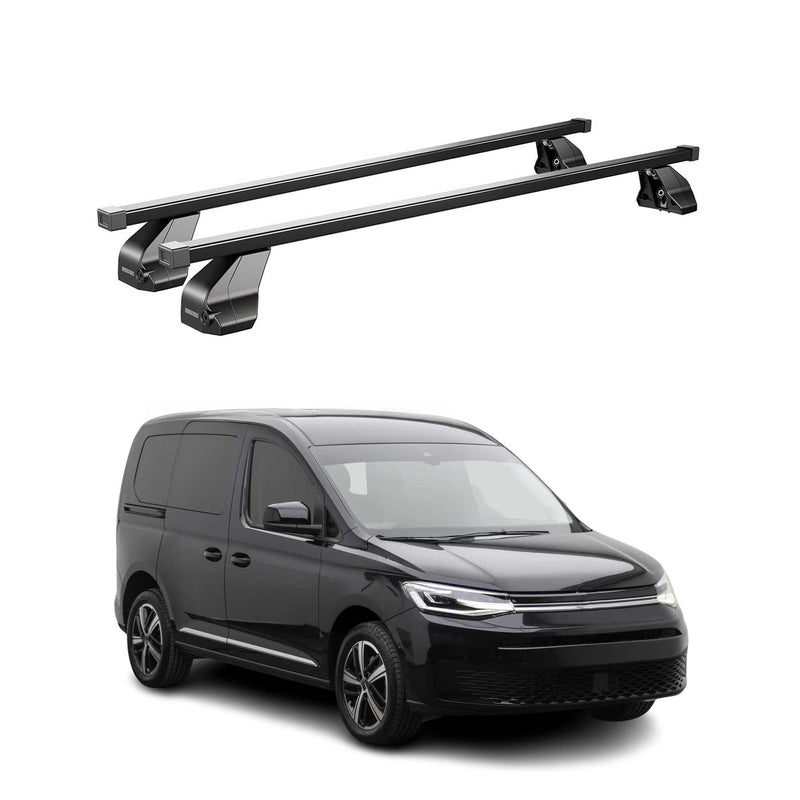 Portapacchi in acciaio Menabo per VW Caddy 2021-2025 nero 2 pezzi
