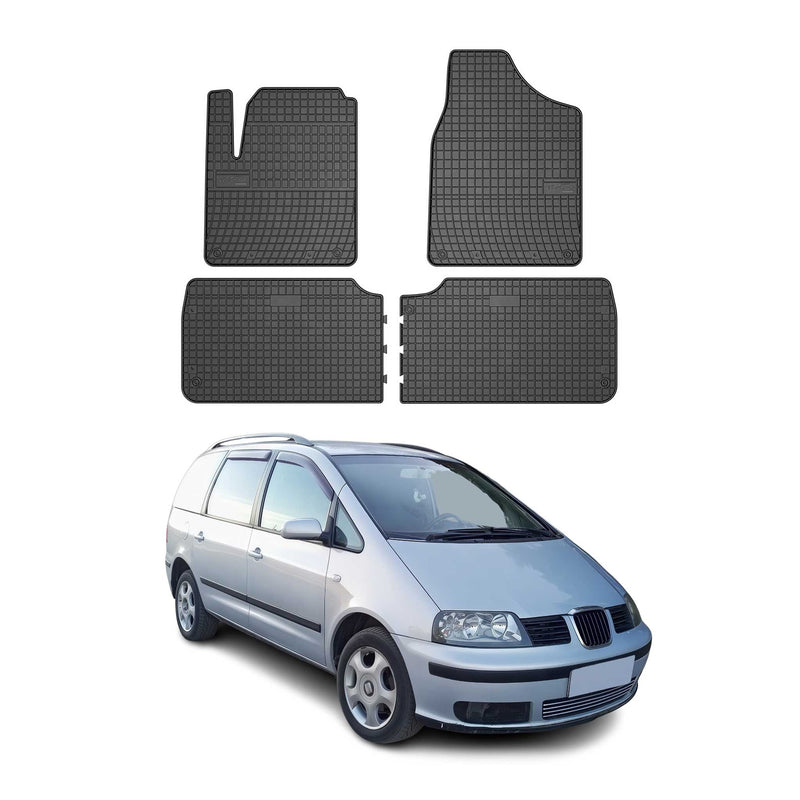 Tappetini per Seat Alhambra 1995-2010 in TPE Nero 4 pezzi