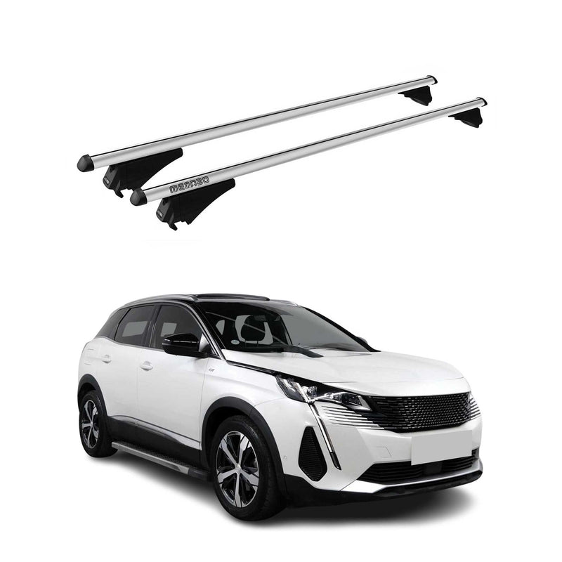 Menabo Dachträger Grundtäger für Peugeot 3008 2016-2023 75kg Alu Silber 2 tlg
