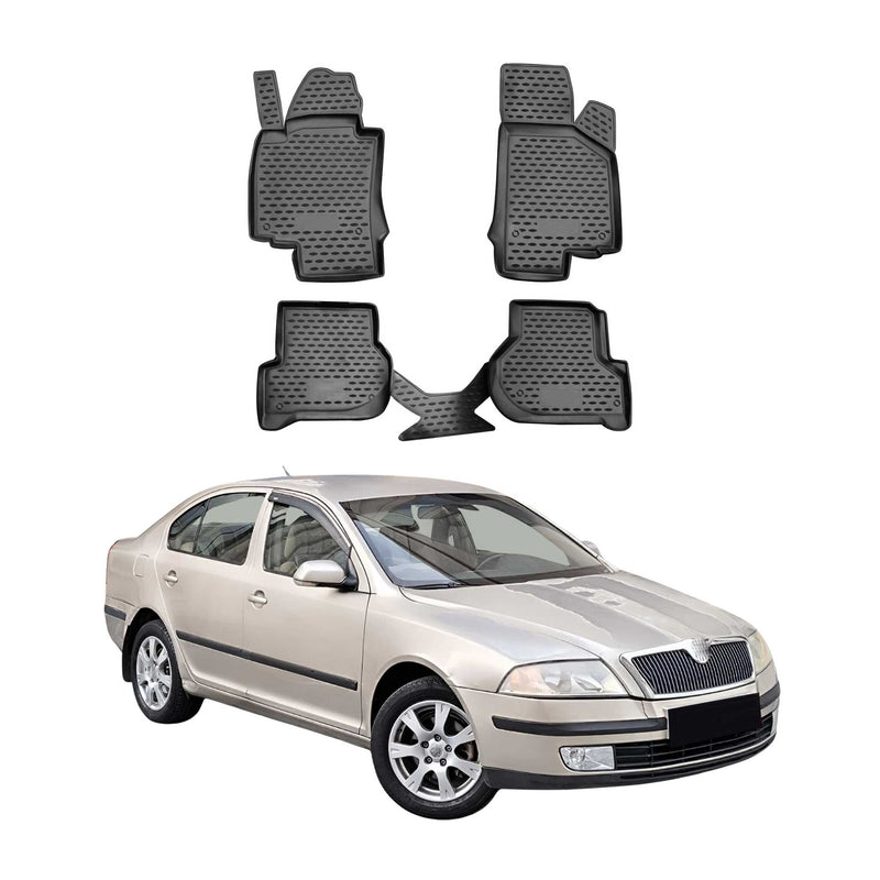 2008-2012 Skoda Octavia Fußmatten TPE Schwarz 4 tlg