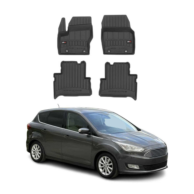 Tappetini Ford C-Max 2010-2019 in TPE nero, 4 pezzi